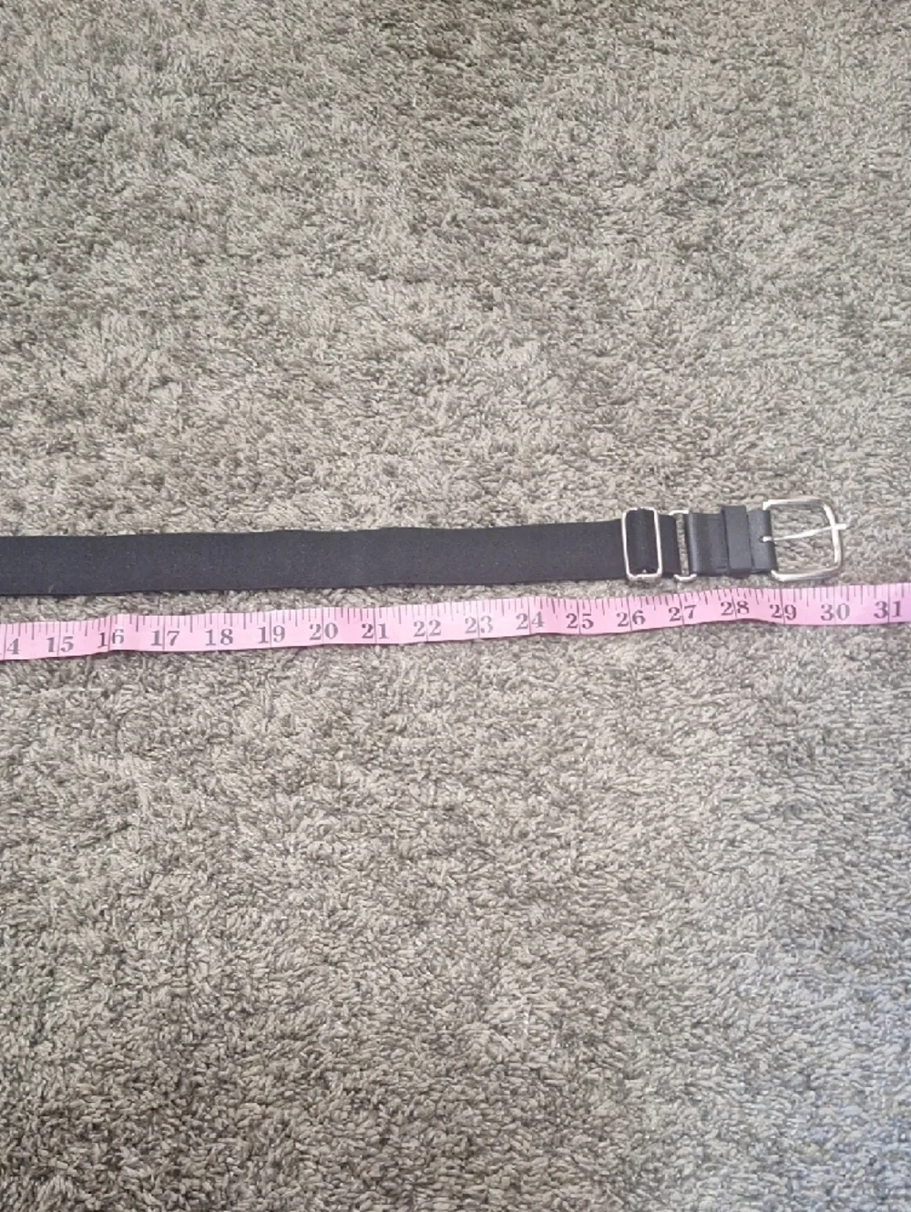 adidas Elastic Belt - Silver Buckle Adjustable - S - Black